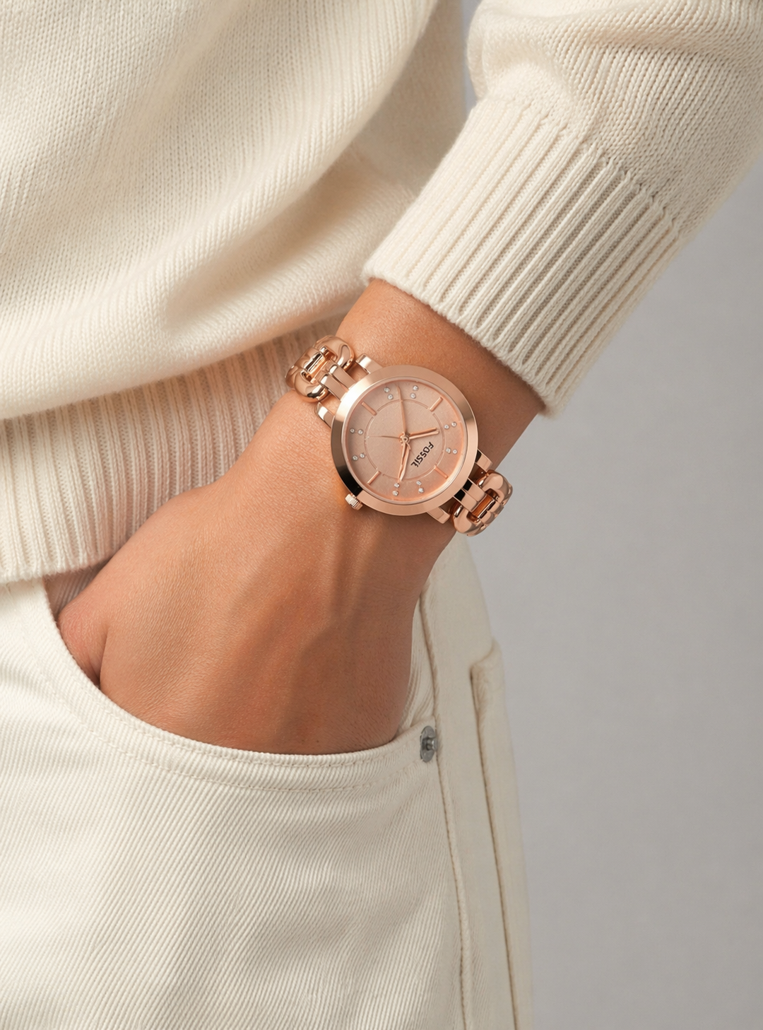 The Fossil Women's Kerrigan Three-Hand Rose Gold-Tone Stainless Steel Watch