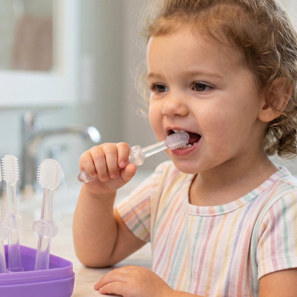 3-Piece Premium Silicone Baby Oral Care & Toothbrush Set