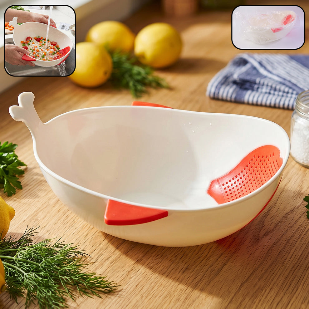 whale-shaped colander bowl