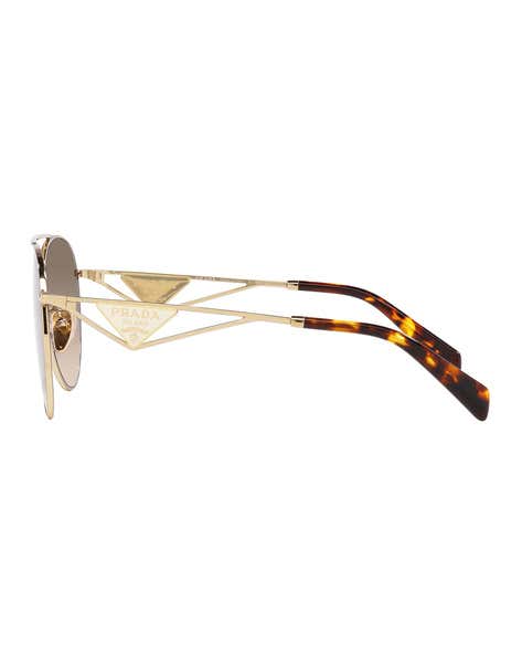 Prada Triangle-Logo Pilot Sunglasses