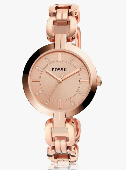 The Fossil Women's Kerrigan Three-Hand Rose Gold-Tone Stainless Steel Watch