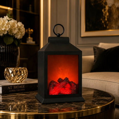 LED Fireplace Lantern with Realistic Flame Effect