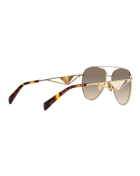 Prada Triangle-Logo Pilot Sunglasses