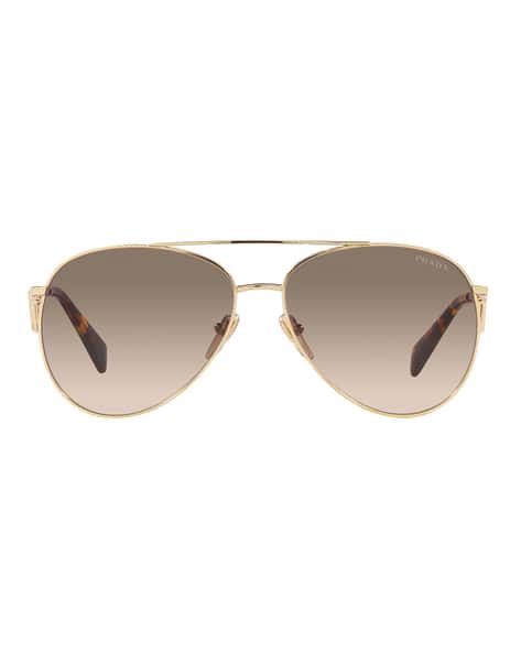 Prada Triangle-Logo Pilot Sunglasses