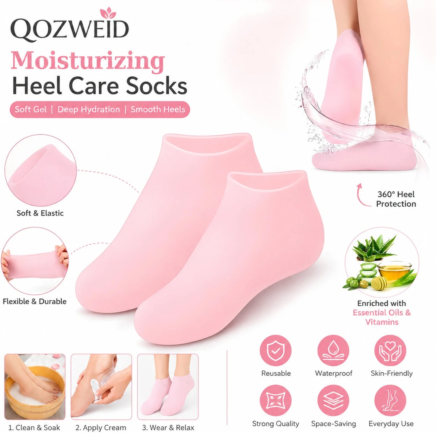 Premium Moisturizing Gel Heel Care Socks