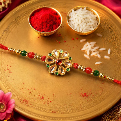Rakhi – Elegant Floral Golden