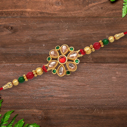 Rakhi – Elegant Floral Golden