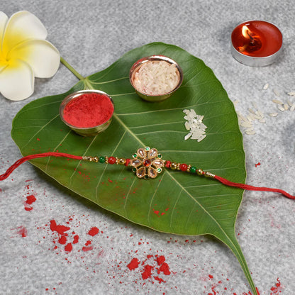 Rakhi – Elegant Floral Golden