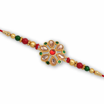 Rakhi – Elegant Floral Golden